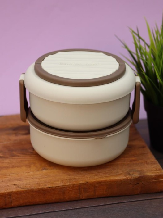 Ланчбокс «Round box» 2 яруса, white (1400 мл) 