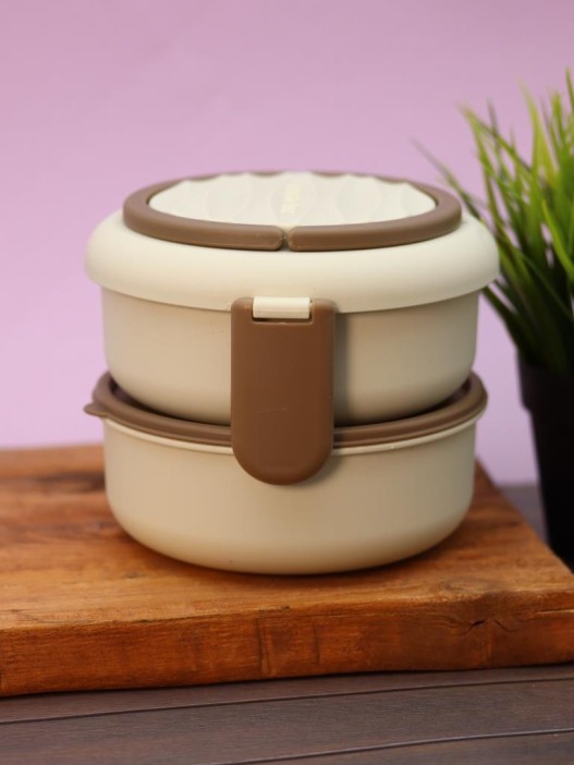 Ланчбокс «Round box» 2 яруса, white (1400 мл) 