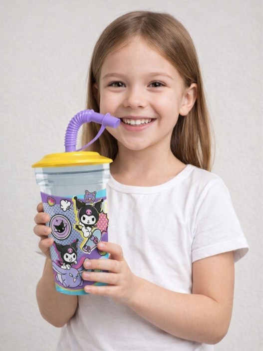 Стакан с трубочкой "Куроми", дизайн 1 (420мл) 