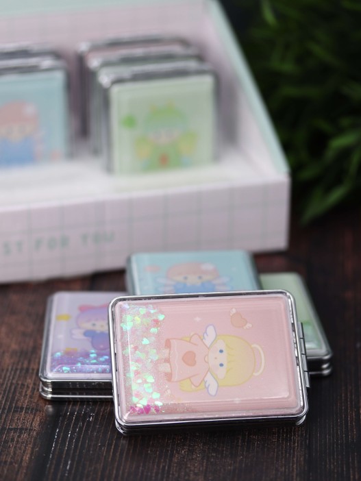 Зеркало-шейкер раскладное &quot;Little angel&quot;, pink (8*6 см) 