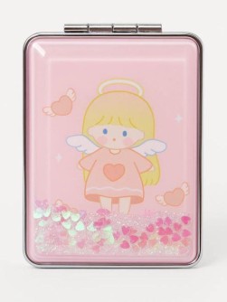 Зеркало-шейкер раскладное "Little angel", pink (8*6 см)