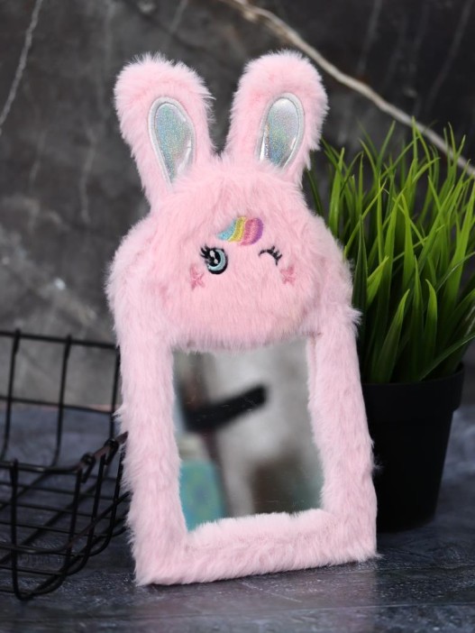 Плюшевое зеркало настольное GIRLY &quot;Fluffy ears&quot;, pink (12*25 см) 