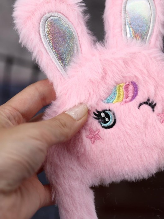 Плюшевое зеркало настольное GIRLY &quot;Fluffy ears&quot;, pink (12*25 см) 