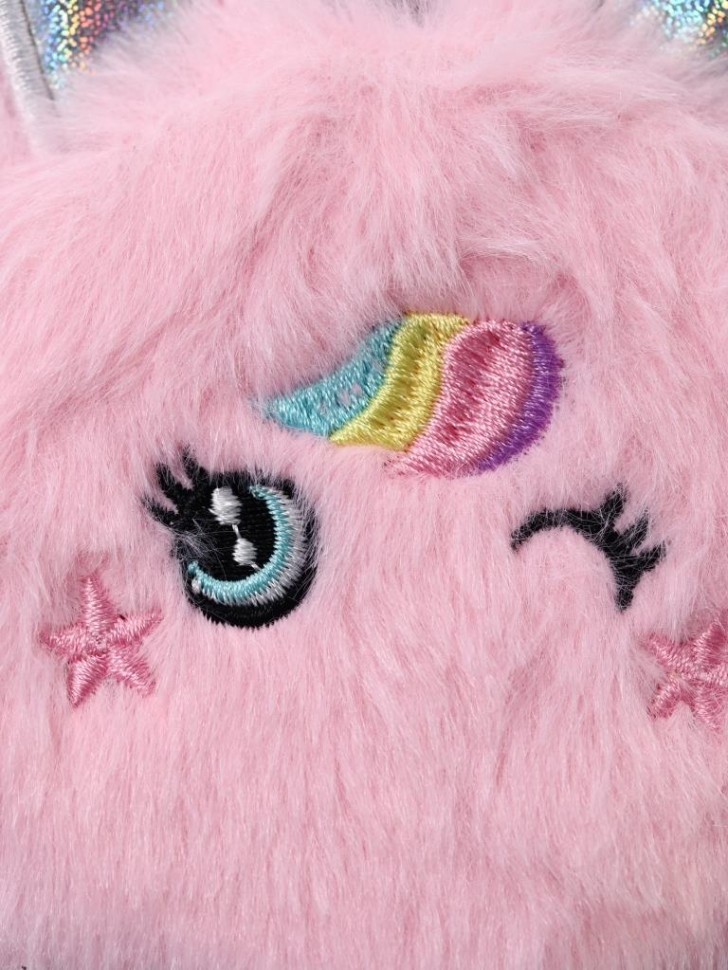 Плюшевое зеркало настольное GIRLY "Пушистые ушки", розовое (12*25 см)