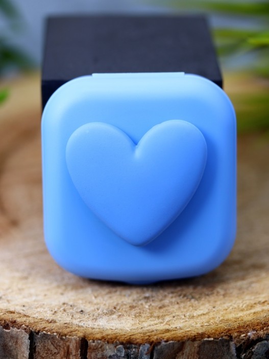 Контейнер для линз «Heart paint», blue 