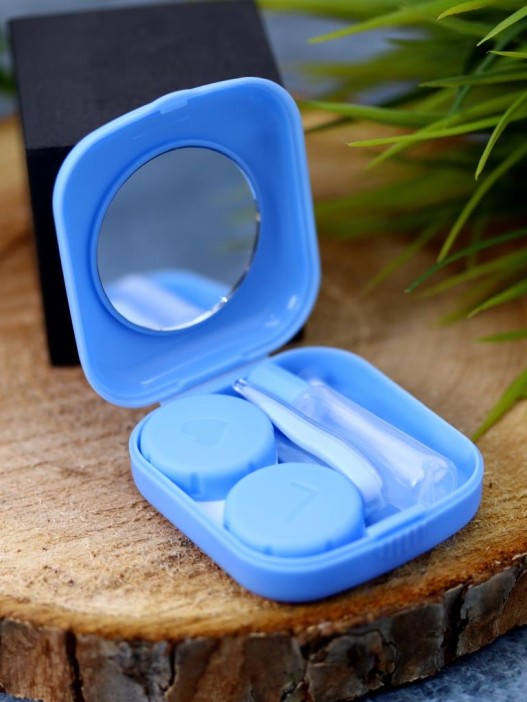 Контейнер для линз «Heart paint», blue 