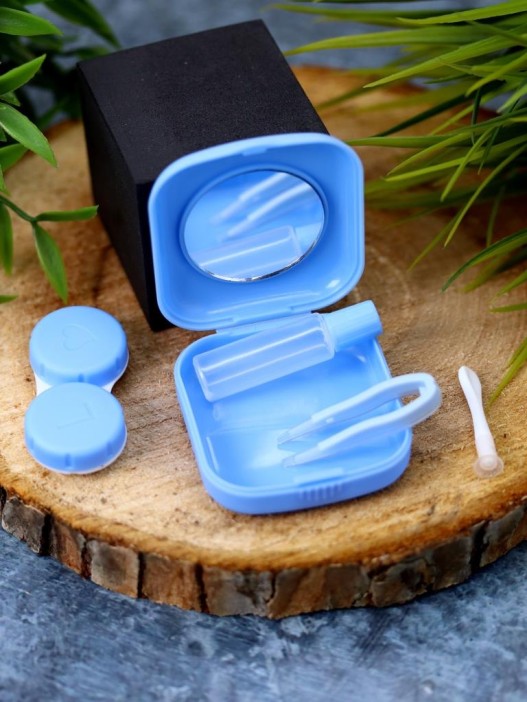 Контейнер для линз «Heart paint», blue 