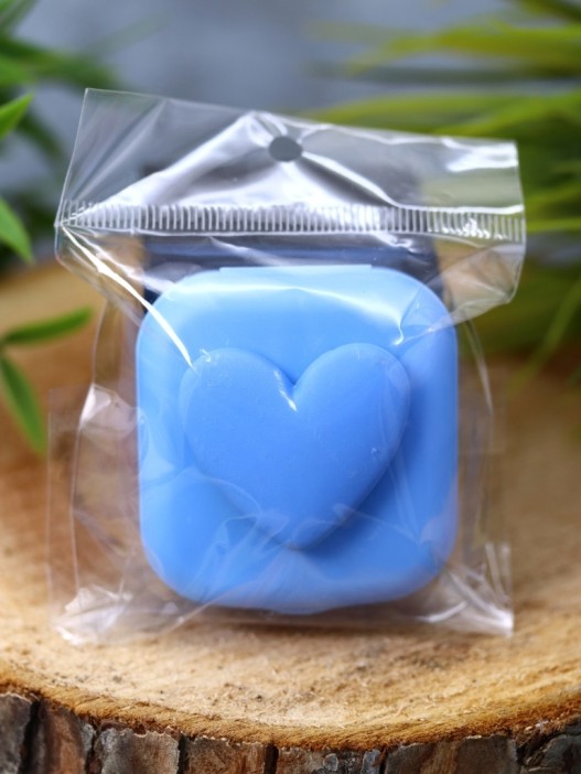 Контейнер для линз «Heart paint», blue 