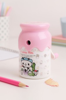 Точилка для карандашей механическая "Love milk", pink