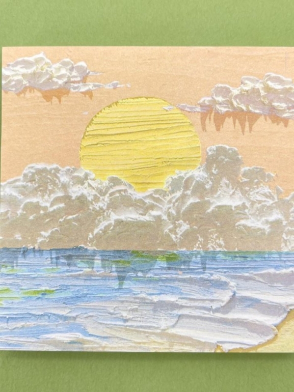 Блок стикер для записей "Scenery", orange