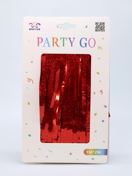 Праздничный занавес, дождик для фотозоны &quot;Brilliant rain&quot;, red (100*200 см) 