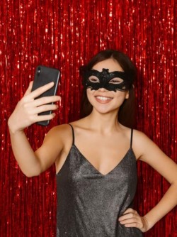 Праздничный занавес, дождик для фотозоны "Brilliant rain", red (100*200 см)