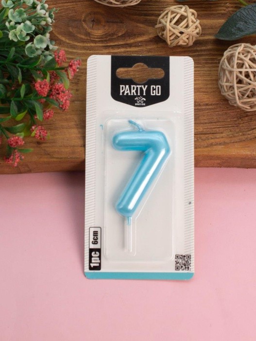 Свеча для торта &quot;Azure glow&quot; цифра 7, (6 см) 