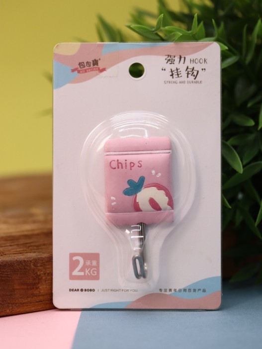 Крючок на липучке «Chips», pink 