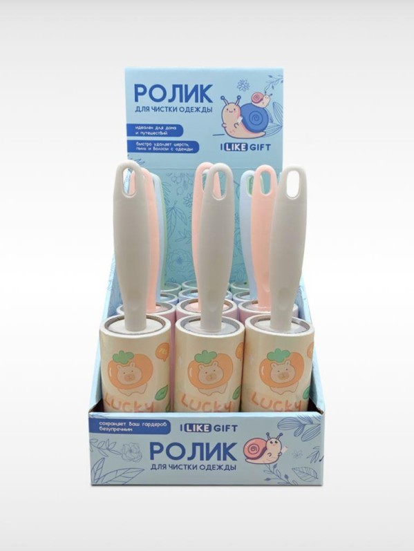 Ролик для чистки одежды &quot;Capybara&quot;, 10 см*60 листов, шоу-бокс iLikeGift 12 шт. 
