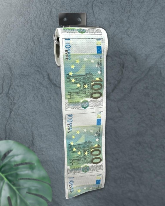 Сувенирная туалетная бумага «100 евро», двухслойная, 25 м (10х9,5 см) 