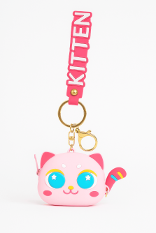 Брелок-кошелёк "Anime kitten", pink (4,5*5 см)