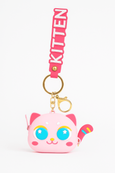 Брелок-кошелёк "Anime kitten", pink (4,5*5 см)