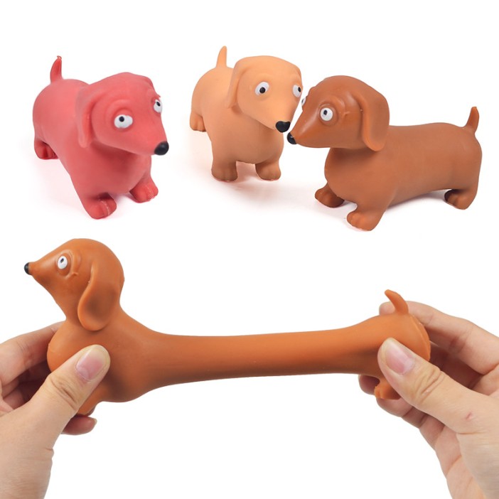 Мялка - антистресс «Stretchy dachshund», brown 