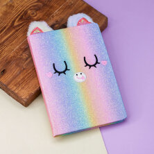 Блокнот с блёстками "Rainbow cat"