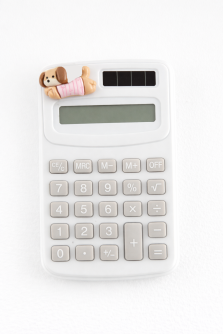 Калькулятор "Count with the dog", белый