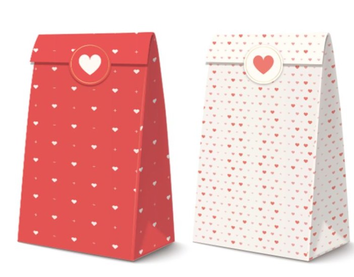 Набор подарочных пакетов+наклейки (6 шт.) &quot;Love&quot;, 24*13*8 