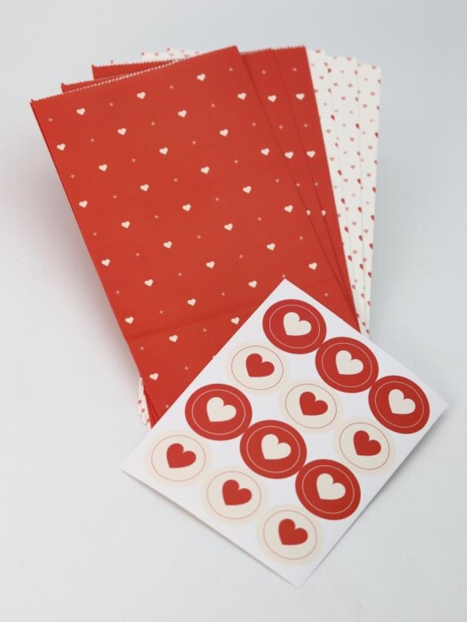 Набор подарочных пакетов+наклейки (6 шт.) &quot;Love&quot;, 24*13*8 