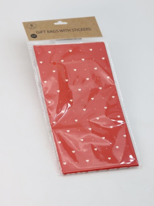 Набор подарочных пакетов+наклейки (6 шт.) &quot;Love&quot;, 24*13*8 