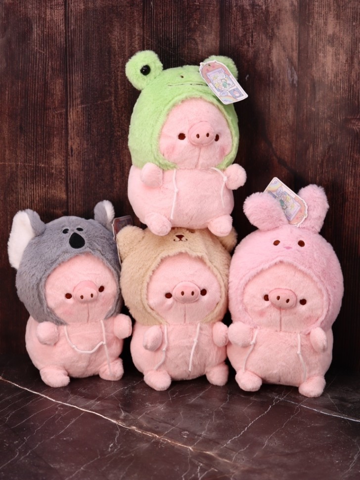 Мягкая игрушка (3+) "Маскарад свинки", серая, 20 см