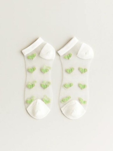 Носки iLikeGift «Glass hearts», green, мужские/женские евро размер 35-41