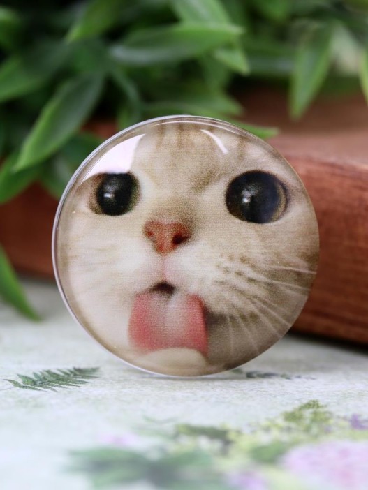 Попсокет iLikeGift "Cat grimacing", white 