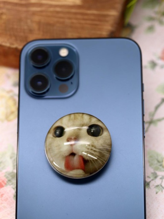 Попсокет iLikeGift "Cat grimacing", white 