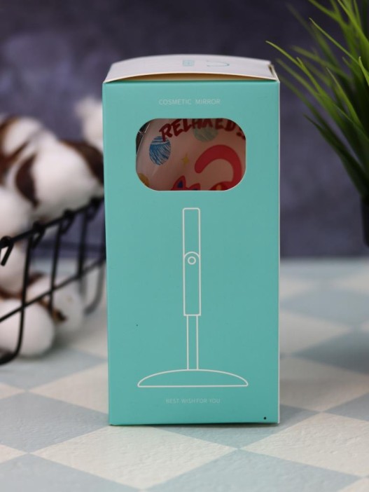 Зеркало настольное на ножке &quot;Relax cat&quot;, розовое (10,5*18 см) 