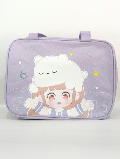 Сумочка-косметичка-термосумка &quot;Anime girl and bear&quot;, purple (28*20*20)