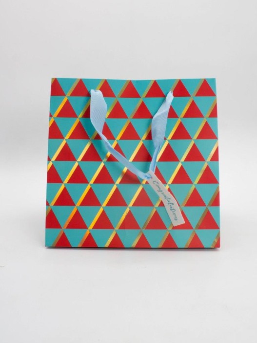 Пакет подарочный «Congratulations&quot;, green-red (23*23*20) 