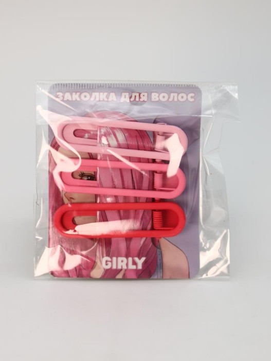 Набор зажимов для волос GIRLY 3 шт. &quot;Classy&quot;, pink 