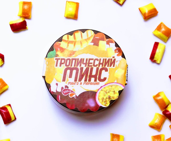 Карамельные подушечки "Тропический микс" 