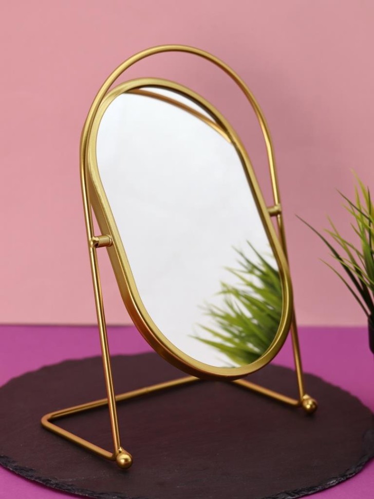 Зеркало настольное GIRLY "Золотая луна", желтое