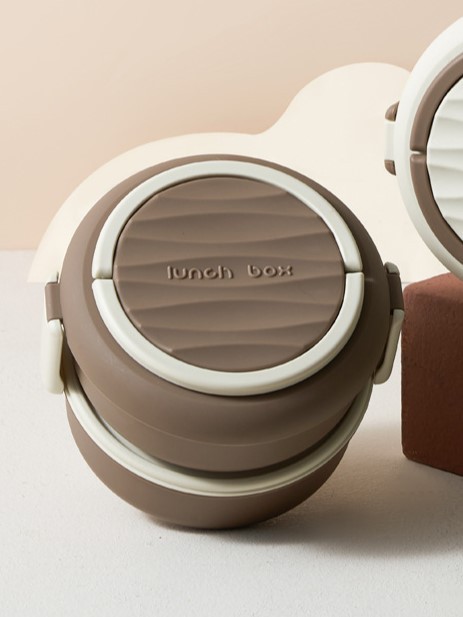 Ланчбокс «Round box» 2 яруса, brown (1400 мл) 