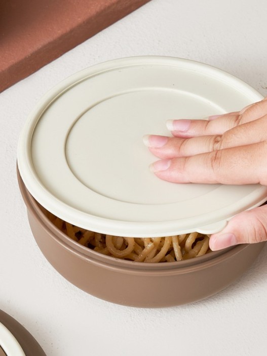 Ланчбокс «Round box» 2 яруса, brown (1400 мл) 