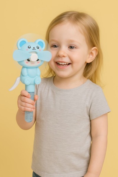Портативный механический ручной вентилятор «Interesting kitty», blue 