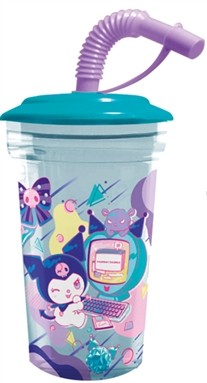 Стакан с трубочкой "Куроми", дизайн 2 (420мл) 