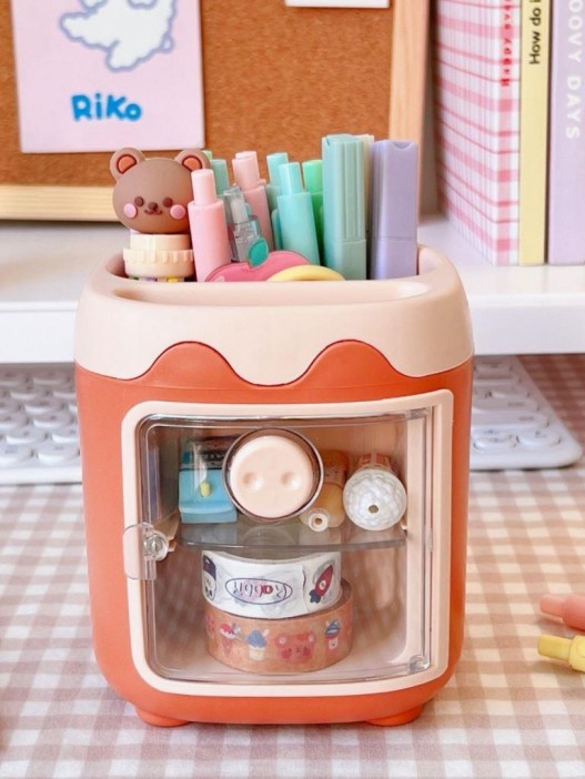 Органайзер для канцелярских принадлежностей &quot;Bear cuteness&quot;, red + стикеры 