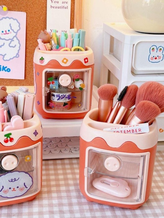 Органайзер для канцелярских принадлежностей &quot;Bear cuteness&quot;, red + стикеры 