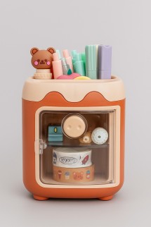 Органайзер для канцелярских принадлежностей &quot;Bear cuteness&quot;, red + стикеры