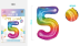 Шар фольгированный &quot;Multicolour numbers&quot; цифра 5, (80 см) 