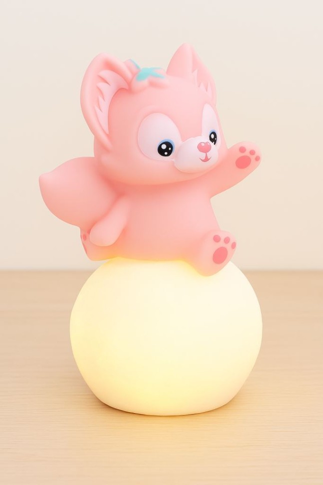 Ночник "Милый лисенок", синий, 12 см