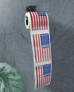 Сувенирная туалетная бумага «Американский флаг», двухслойная, 25 м (10х9,5 см)