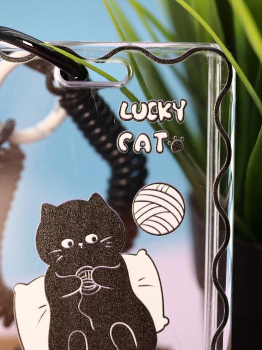 Футляр для карт с брелоком ПО ПЛАНУ. &quot;Сat toys&quot;, transparent 