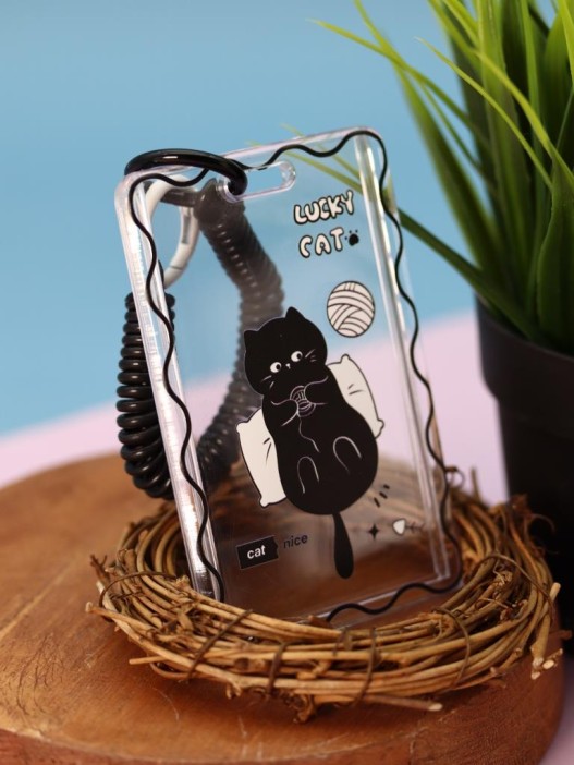 Футляр для карт с брелоком ПО ПЛАНУ. &quot;Сat toys&quot;, transparent 